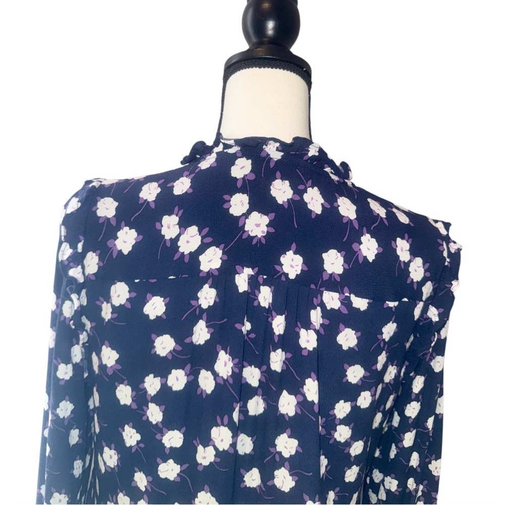 J. CREW Tiered hi neck Peony FLORAL dress women’s size medium - Picture 8 of 17